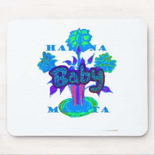 Hakuna Matata Baby Kids: Vibrant Art, Flowers & "N Mouse Pad