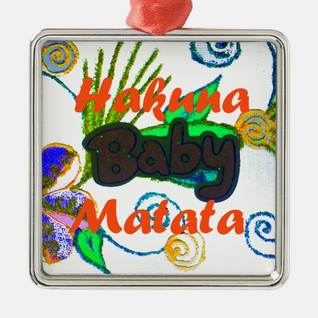 Hakuna Matata Baby.png Metal Tree Decoration (Front)