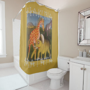 Hakuna Matata Basic African Jungle Wildlife Design Shower Curtain