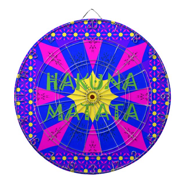 Hakuna Matata Beautiful Amazing Design Colours Dartboard (Front)
