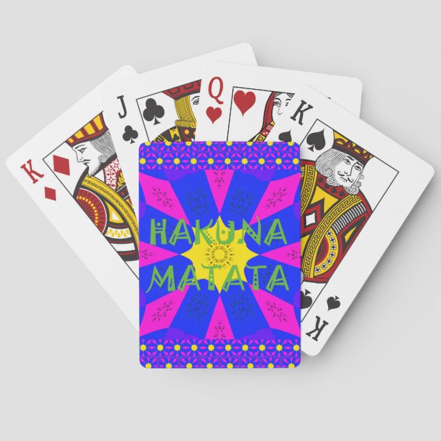 Hakuna Matata Beautiful Amazing Design Colours Playing Cards (Back)