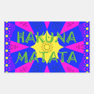 Hakuna Matata Beautiful Amazing Design Colours Rectangular Sticker