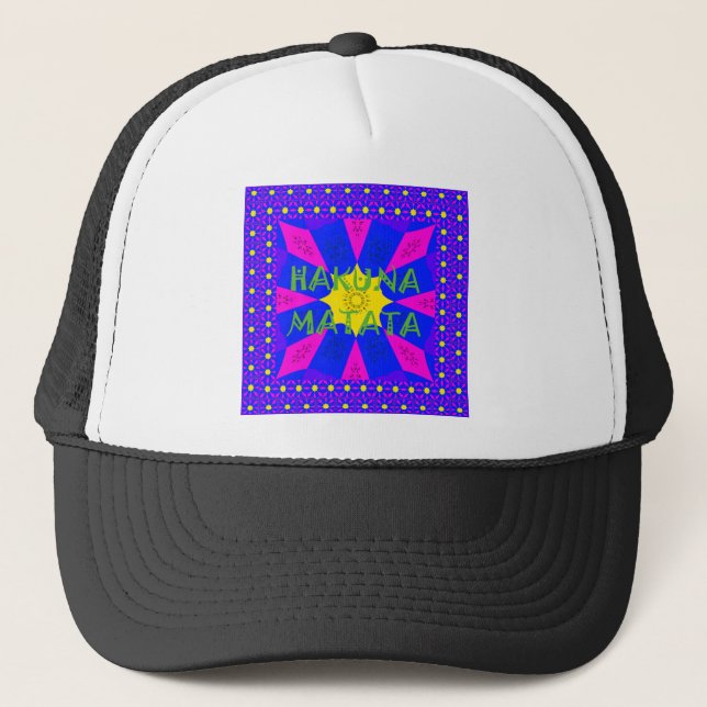 Hakuna Matata Beautiful Amazing Design Colours Trucker Hat (Front)