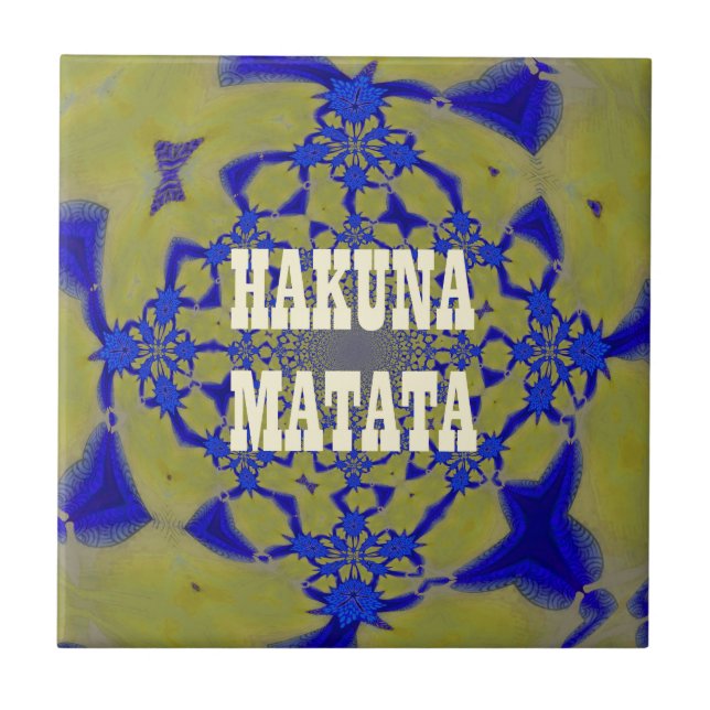 Hakuna Matata Beautiful amazing feminine African A Ceramic Tile (Front)