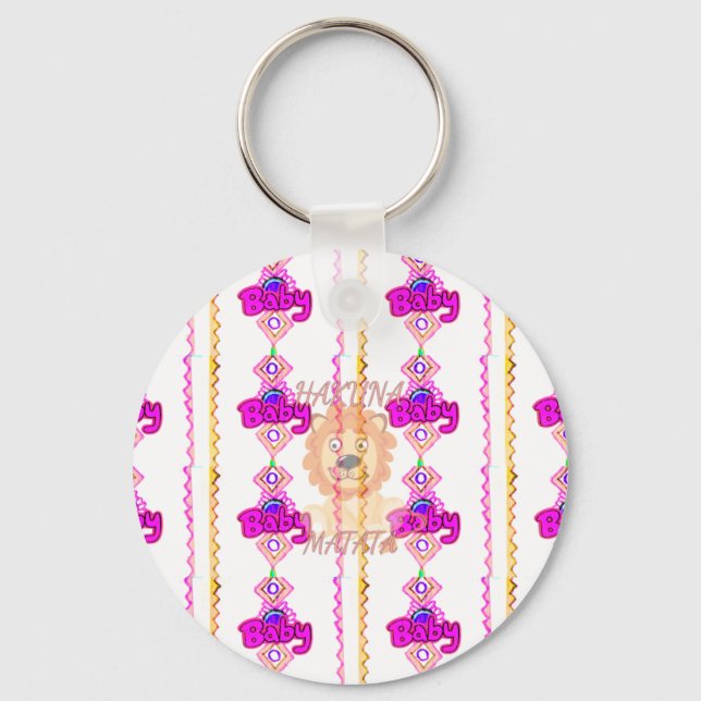 Hakuna Matata: Beautiful Baby Lion Design Motif Key Ring (Front)