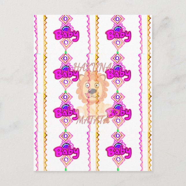 Hakuna Matata: Beautiful Baby Lion Design Motif Postcard (Front)