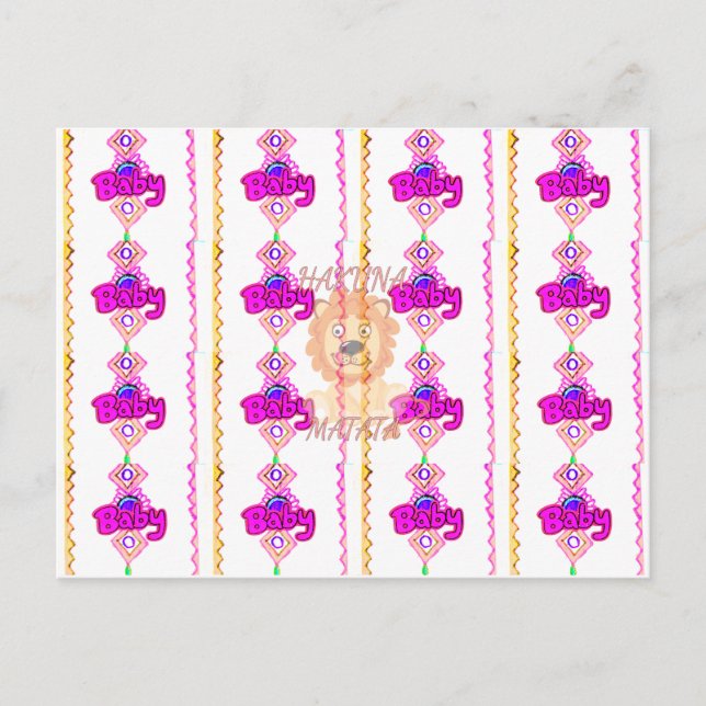 Hakuna Matata: Beautiful Baby Lion Design Motif Postcard (Front)