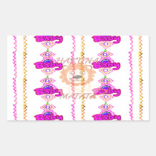 Hakuna Matata: Beautiful Baby Lion Design Motif Rectangular Sticker