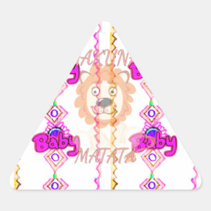 Hakuna Matata: Beautiful Baby Lion Design Motif Triangle Sticker