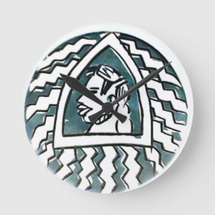 Hakuna Matata Blue Triangle Style.png Round Clock