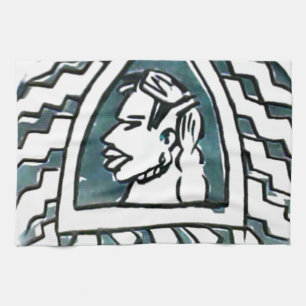 Hakuna Matata Blue Triangle Style.png Tea Towel