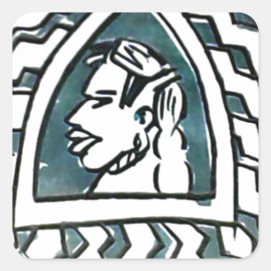 Hakuna Matata Blue Triangle Style Square Sticker