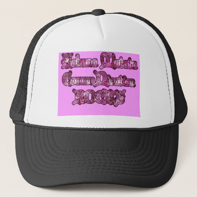Hakuna Matata Communication ROCKS Art Print Trucker Hat (Front)