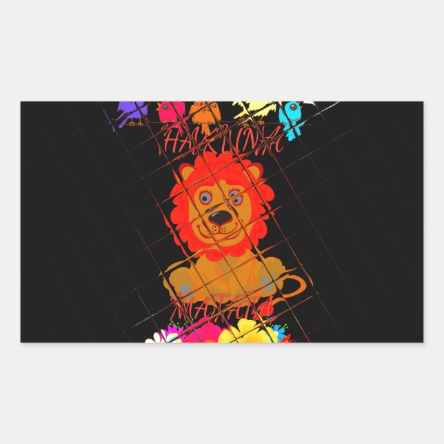 Hakuna Matata cute baby lion king design Rectangular Sticker (Front)