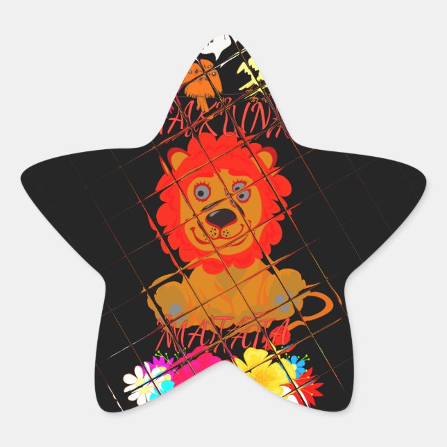 Hakuna Matata cute baby lion king design Star Sticker (Front)