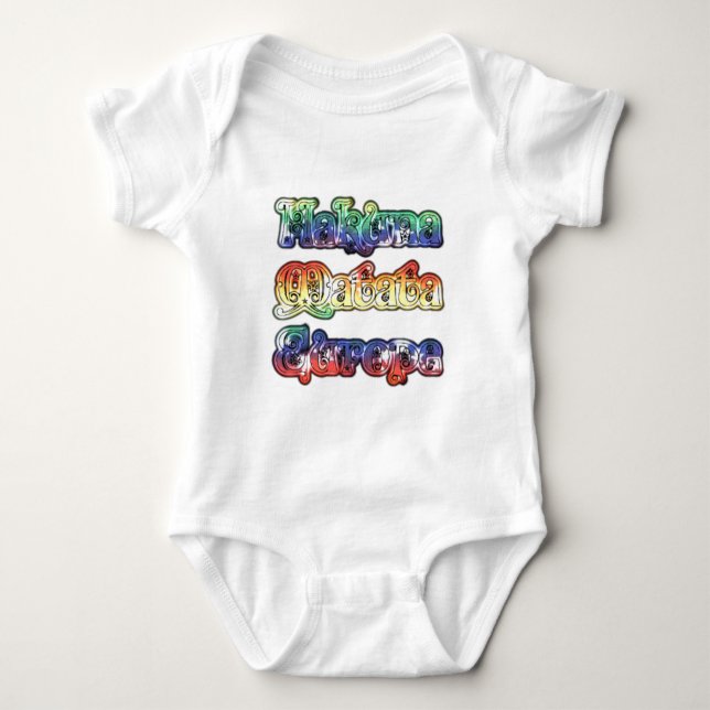 Hakuna Matata Europe Art Print/Graphic Baby Bodysuit (Front)