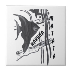 Hakuna Matata Fish Art Print Ceramic Tile