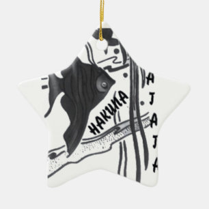 Hakuna Matata Fish Art Print Ceramic Tree Decoration