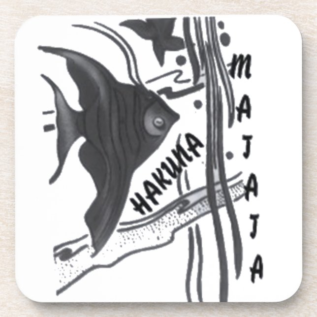 Hakuna Matata Fish Art Print Coaster (Front)