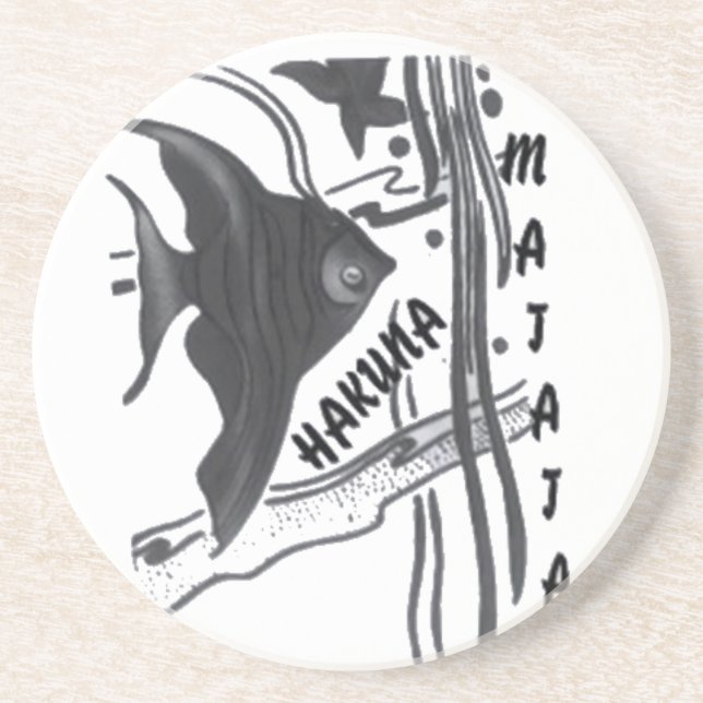 Hakuna Matata Fish Art Print Coaster (Front)