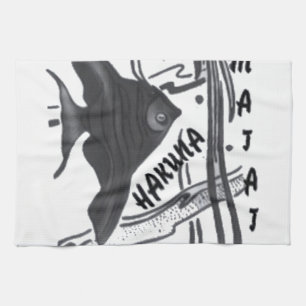 Hakuna Matata Fish Art Print Tea Towel