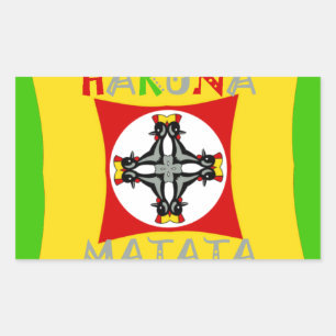 Hakuna Matata Fun Rasta Colours: Vibrant & Carefre Rectangular Sticker