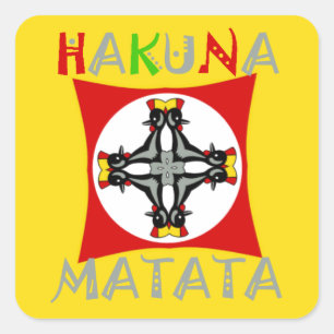Hakuna Matata Fun Rasta Colours: Vibrant & Carefre Square Sticker