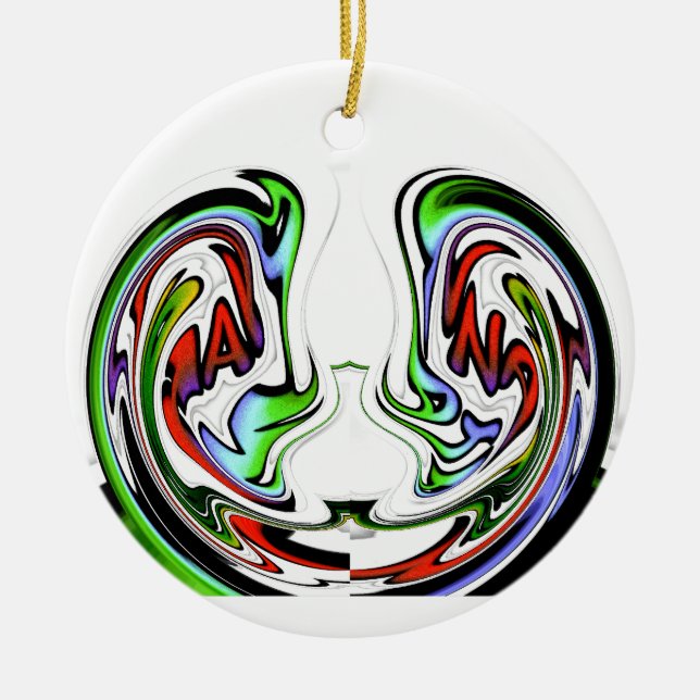 Hakuna Matata Funny Fish gift colours Ceramic Ornament (Front)