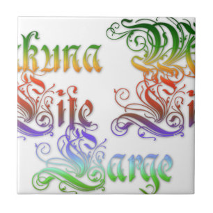 Hakuna Matata  gifts rasta colours.png Ceramic Tile