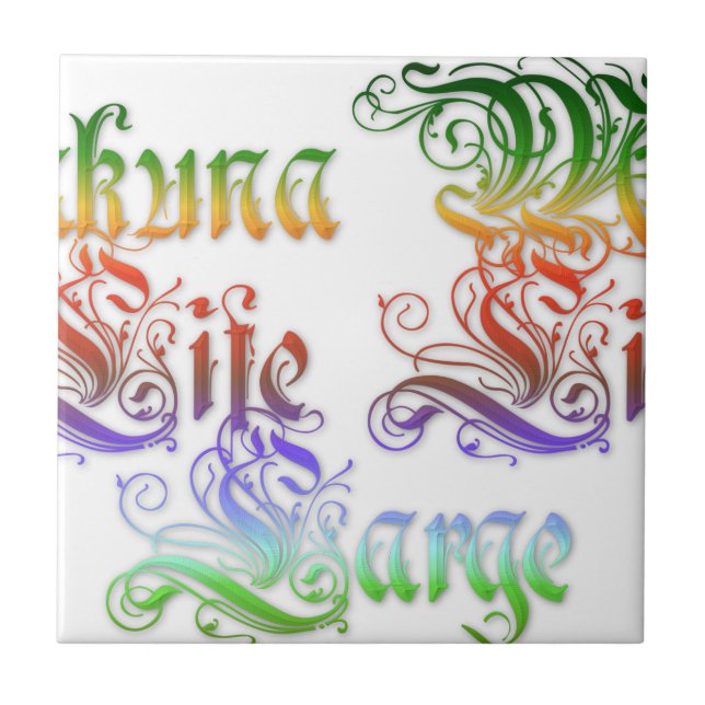 Hakuna Matata  gifts rasta colours.png Ceramic Tile (Front)