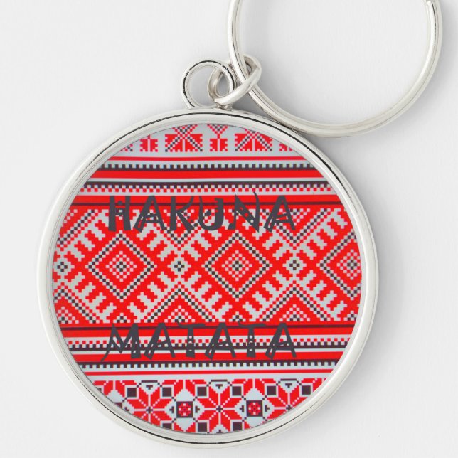 Hakuna Matata Graphic Text Art Design Key Ring (Front)