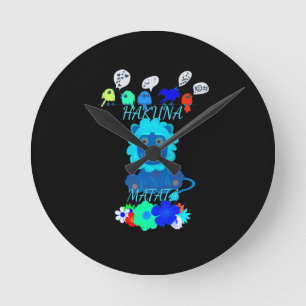 Hakuna Matata Hakunamatata baby lion king.png Round Clock