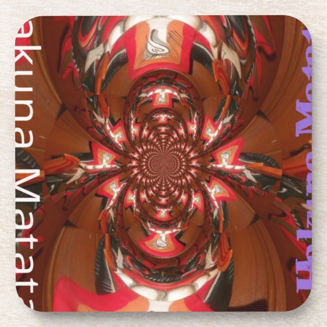 Hakuna Matata Halloween Mask Kaleidoscope Abstract Coaster (Front)