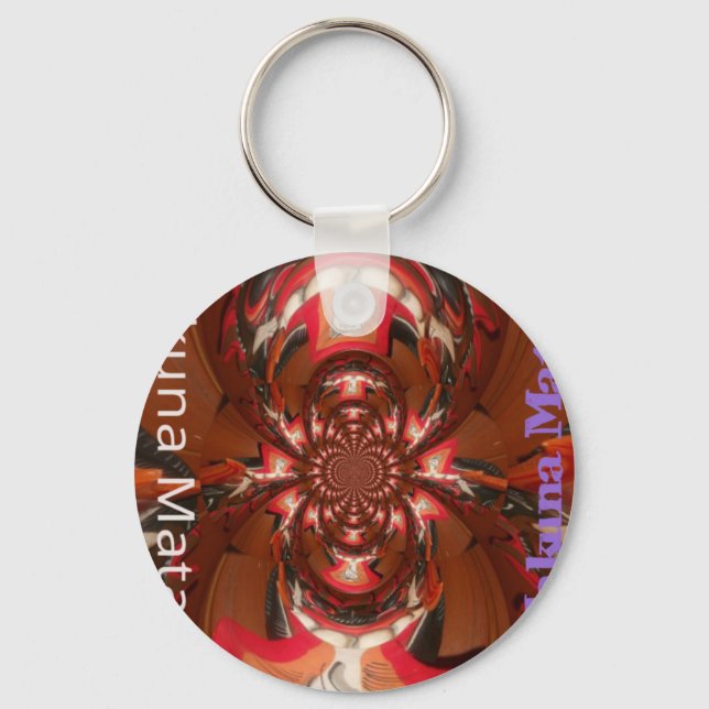 Hakuna Matata Halloween Mask Kaleidoscope Abstract Key Ring (Front)