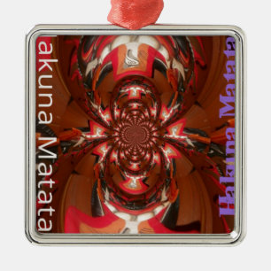 Hakuna Matata Halloween Mask Kaleidoscope Abstract Metal Tree Decoration