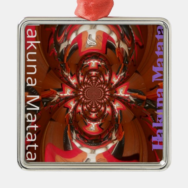 Hakuna Matata Halloween Mask Kaleidoscope Abstract Metal Tree Decoration (Front)