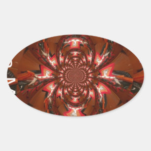 Hakuna Matata Halloween Mask Kaleidoscope Abstract Oval Sticker