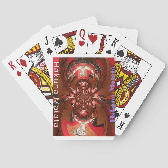 Hakuna Matata Halloween Mask Kaleidoscope Abstract Playing Cards (Back)