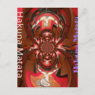 Hakuna Matata Halloween Mask Kaleidoscope Abstract Postcard