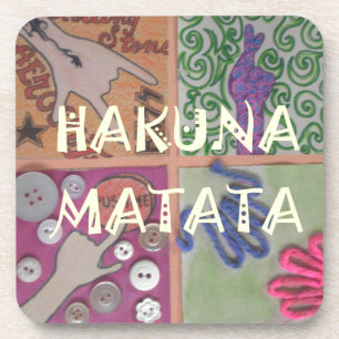 Hakuna Matata Hand Sign Art Print Coaster