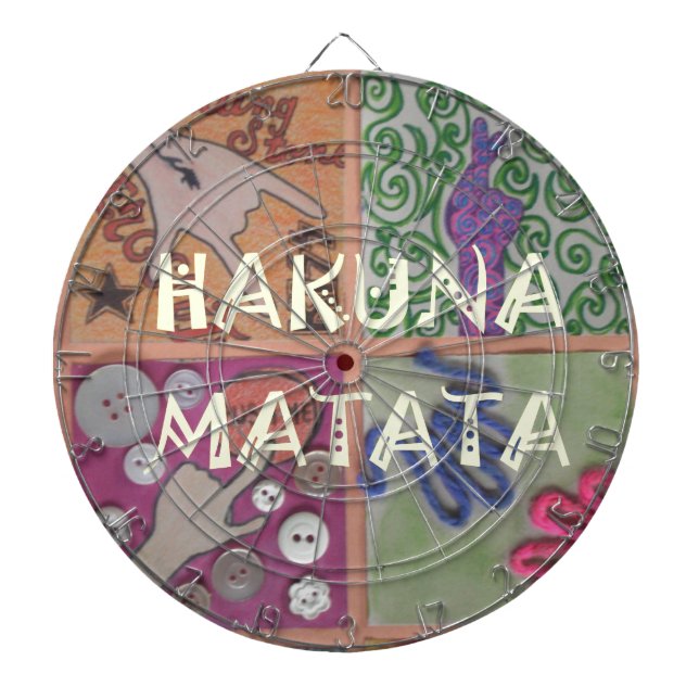Hakuna Matata Hand Sign Art Print Dartboard (Front)