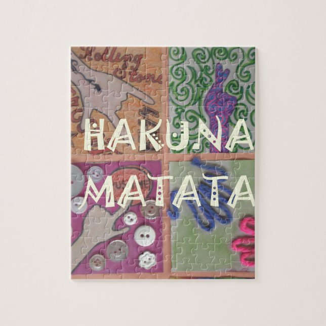 Hakuna Matata Hand Sign Art Print Jigsaw Puzzle (Vertical)