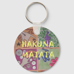 Hakuna Matata Hand Sign Art Print Key Ring