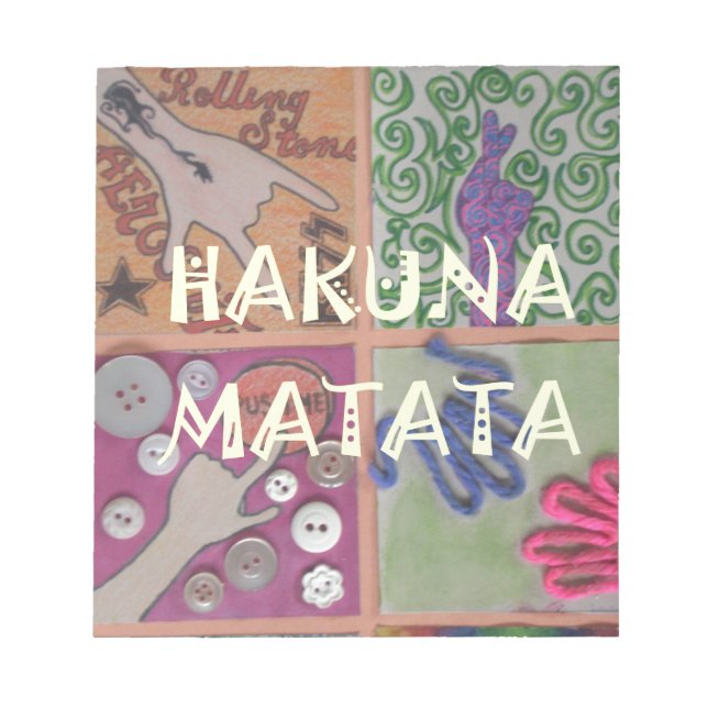 Hakuna Matata Hand Sign Art Print Notepad (Front)