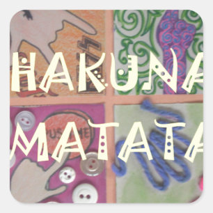 Hakuna Matata Hand Sign Art Print Square Sticker