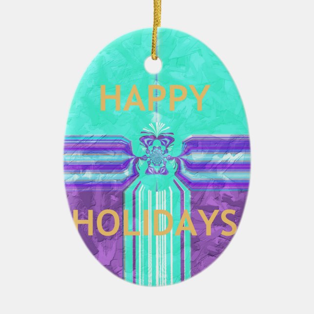 Hakuna Matata Happy Holidays Ceramic Tree Decoration (Front)