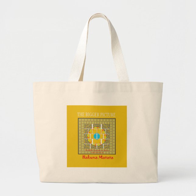 Hakuna Matata Hidden Potentials graphic art patter Large Tote Bag (Front)