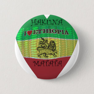 Hakuna Matata I love Ethiopia Colours.png 6 Cm Round Badge