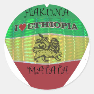 Hakuna Matata I love Ethiopia Colours.png Classic Round Sticker