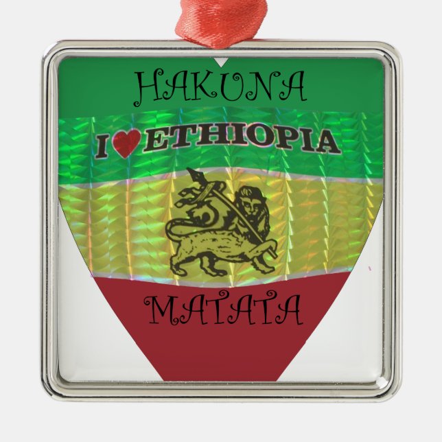 Hakuna Matata I love Ethiopia Colours.png Metal Ornament (Front)